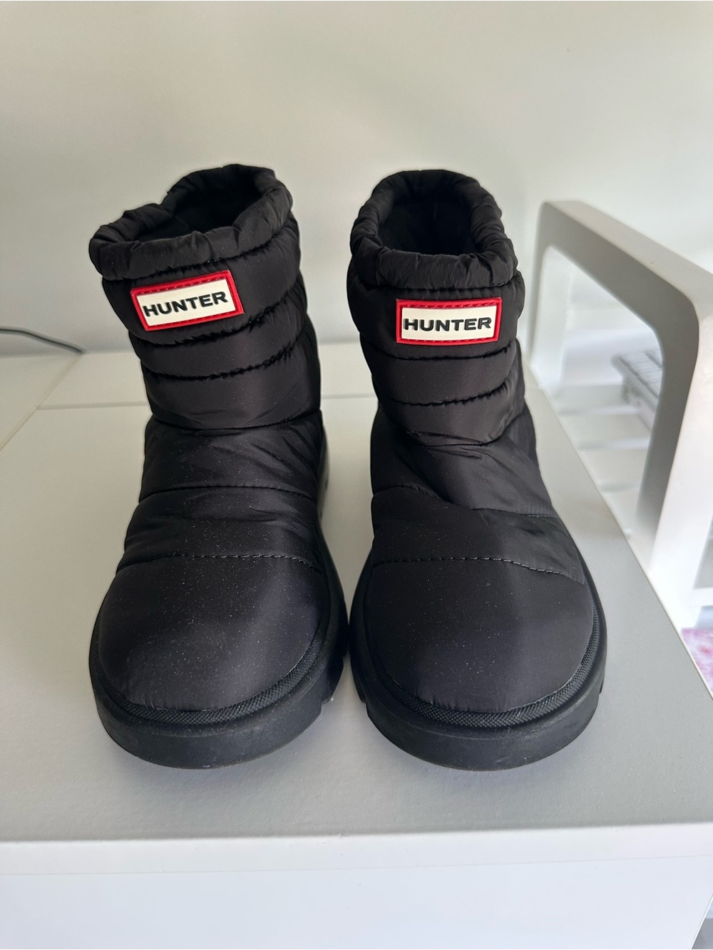 HUNTER Kids Black Puffy Winter Boots